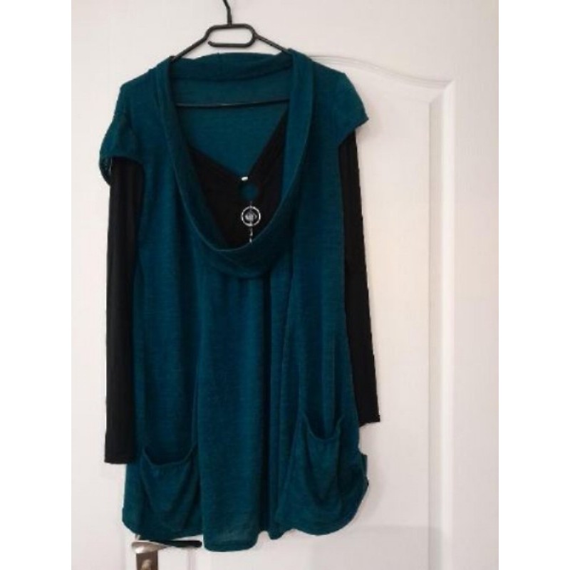 Tunique femme taille unique bleu 