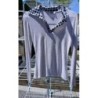 Haut blanc manches longues avec col cercles noirs sur le col taille S/M