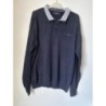Pull col chemise en coton bleu marine - Armand Thierry - Taille 3 XL 