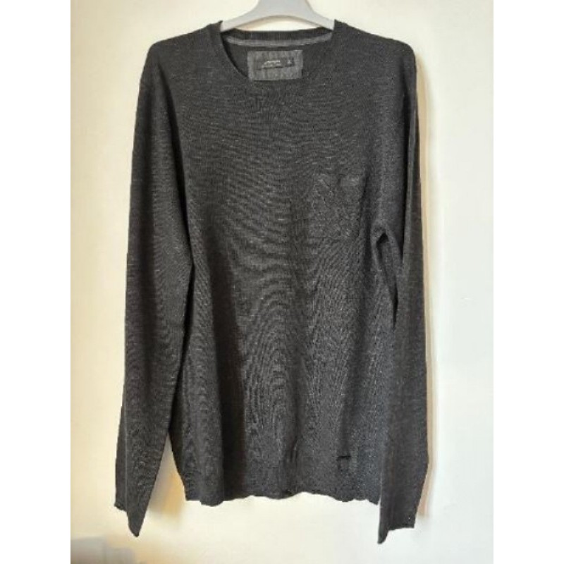 Pull en coton noir manches longues - SORBINO - Taille XL 