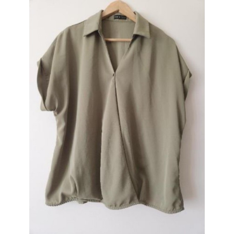 Tunique verte kaki manches courtes Shein taille XL