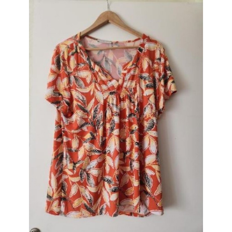 Tunique manches courtes ton orangé Armand Thiery taille 5