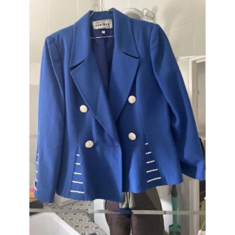 Vintage, veste bleue, taille 40