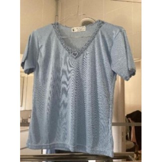 Vintage T-shirt bleu,...