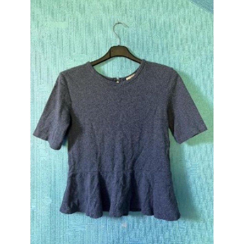 Top péplum bleu 