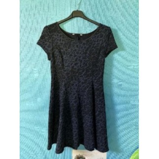 Robe léopard bleu et noire