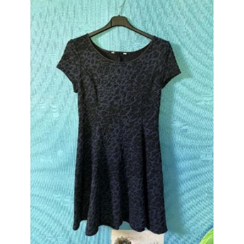 Robe léopard bleu et noire