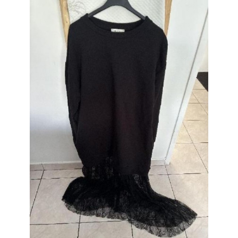 Robe longue en sweat-shirt et dentelle en bas Max 44 