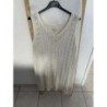 Robe en crochet beige mi genou 
