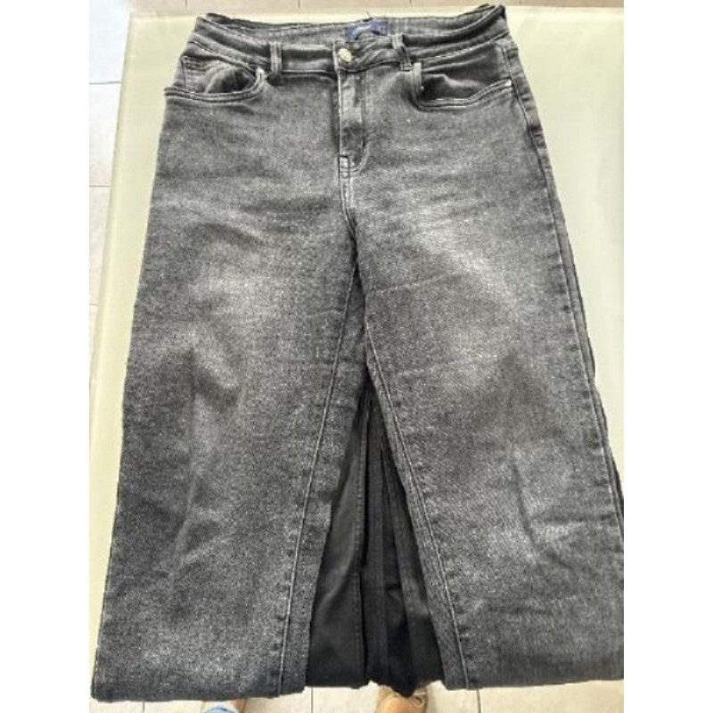 Jean délavé noir silver stretch taille 40 forme Mom 