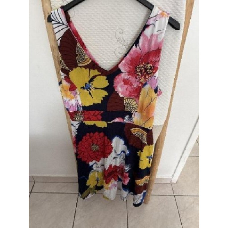 Robe de plage lycée à fleur multicolore 