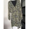 Robe courte jaune et noire à fleur taille 40 ETAM 