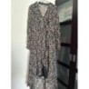 Robe longue noire Etam asymétrique à fleur taille 40 