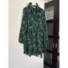 Robe Emma et Ella taille 40-42 verte et noire à ramage 