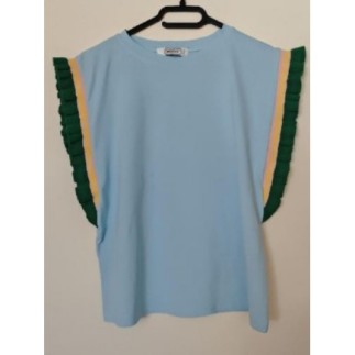 T-shirt bleu froufrous T.M/L