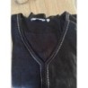 Pull léger noir col V - NAFNAF - taille M