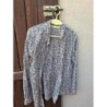 CR - Chemisier motif géométric noir/rose - Monoprix - Taille 40