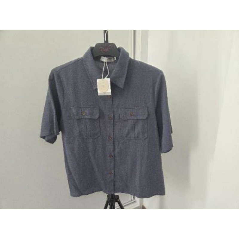 Chemise Noire M/C lin coton TXXL