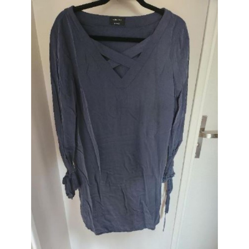Robe bleu pétrole Jessica taille 38-40 peau de pêche