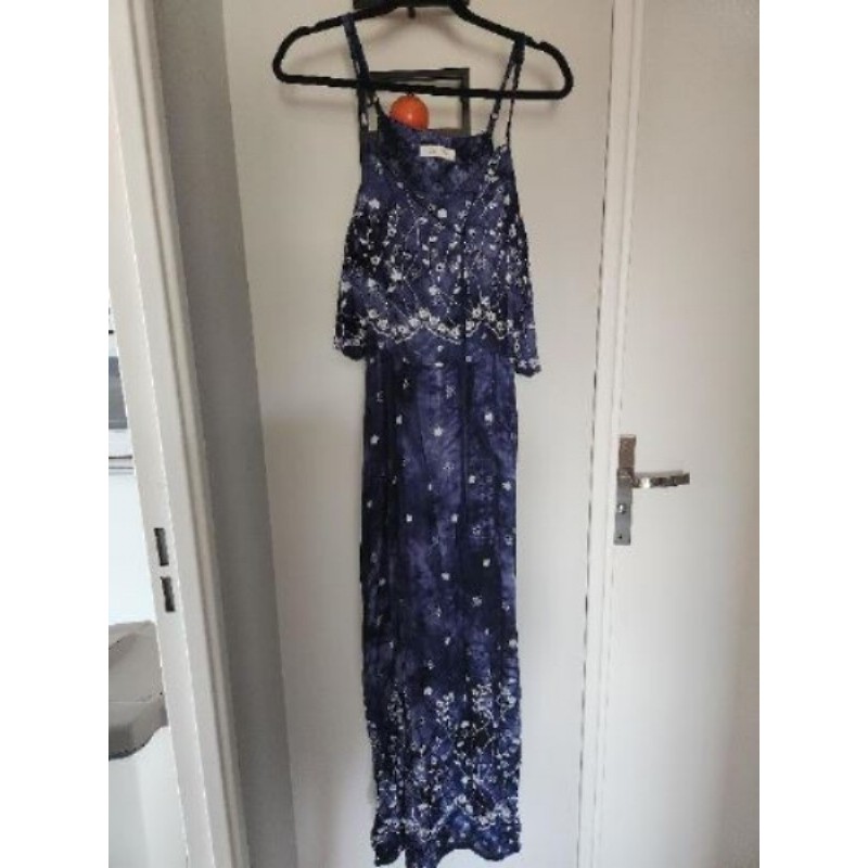 Robe longue bleu fleuri taille S/M