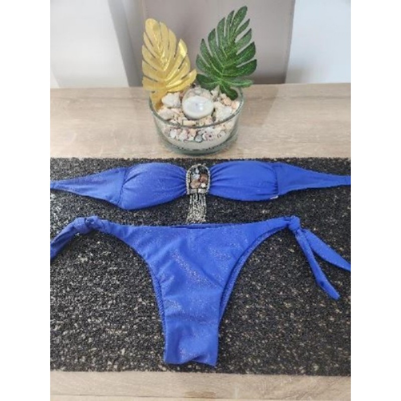Maillot de bain 2 pièces bleu taille S/M