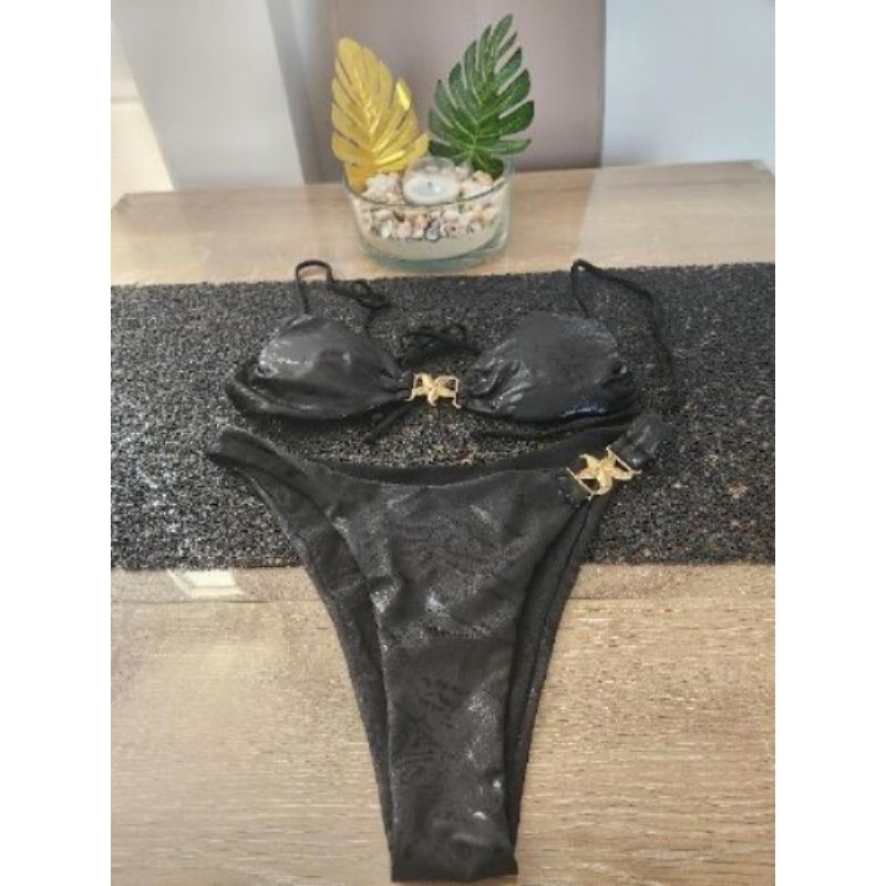 Maillot de bain noir culotte échancré taille l