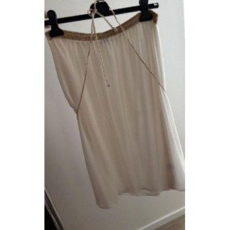 Robe été bustier beige or