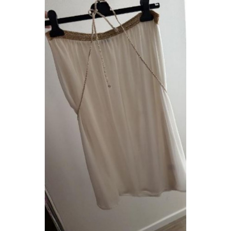 Robe été bustier beige or