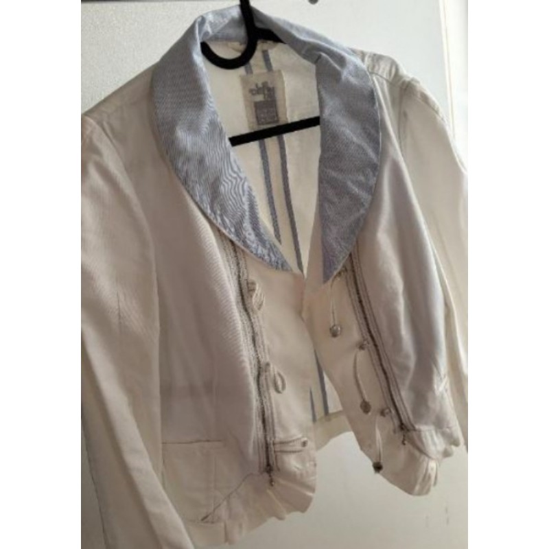 Veste « mariage fg »blanc bleu ciel