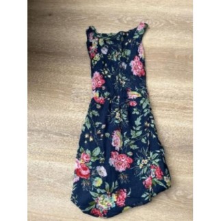 Robe fleurie bleu marine...