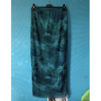 Jupe longue à fleur bleu/vert