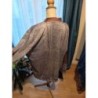 Haut léger manche longue T. 2XL gris/marron 