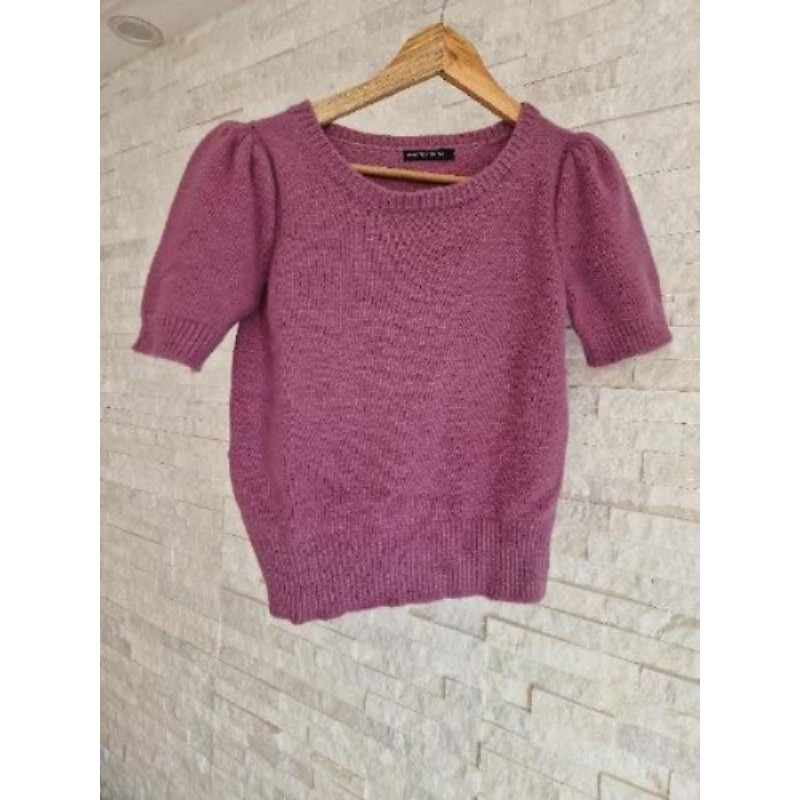 Pull manche courte mauve monoprix taille 3