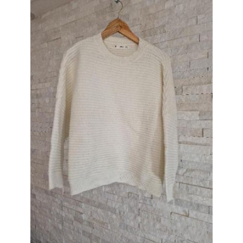 Pull mango blanc écru taille S