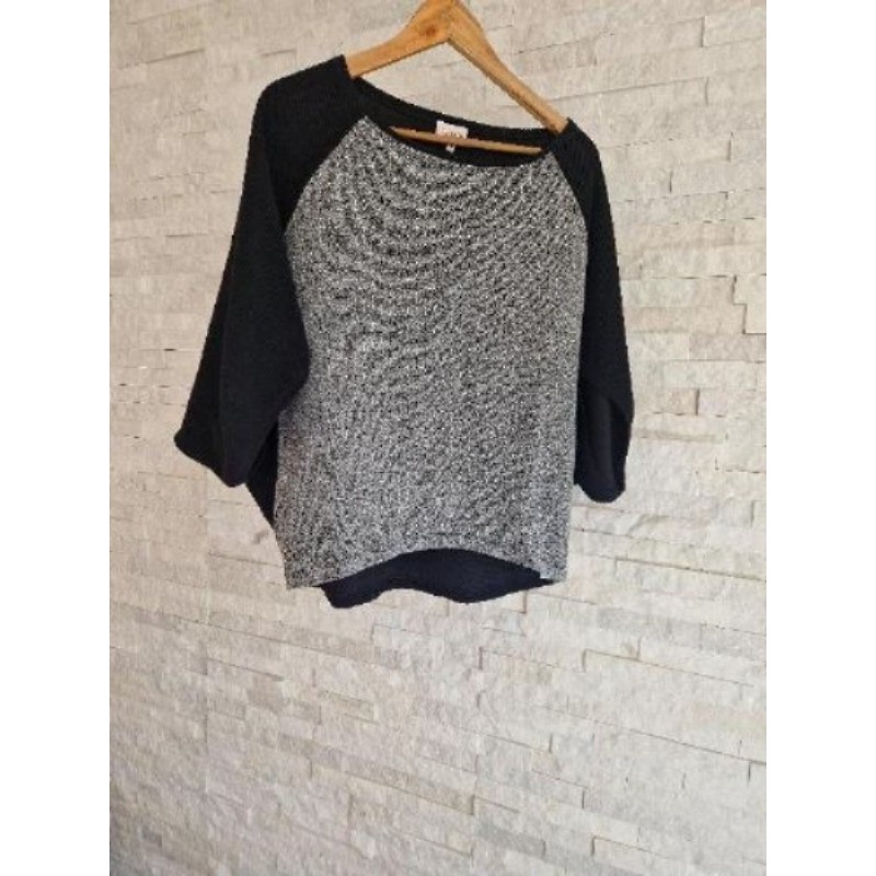 Pull noir et gris repetto taille S