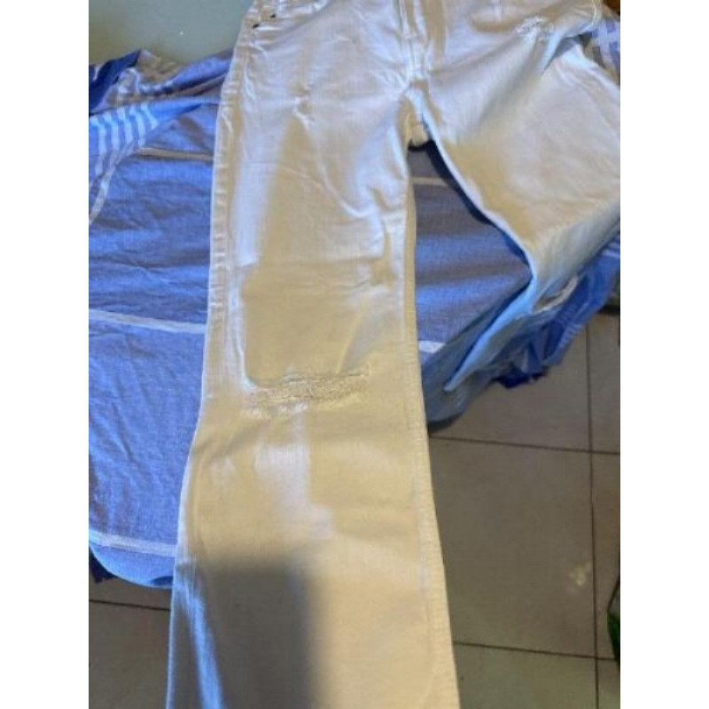 Pantalon djeans couleur blanche maille M/lmarque (Bershka)