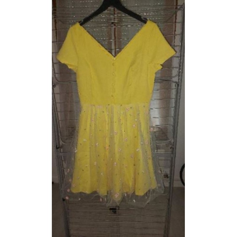 Robe jaune Retro Stage Taille L