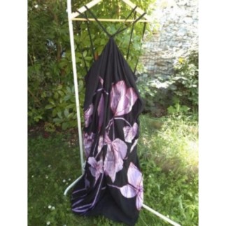 Robe trapèze noire fleurs...