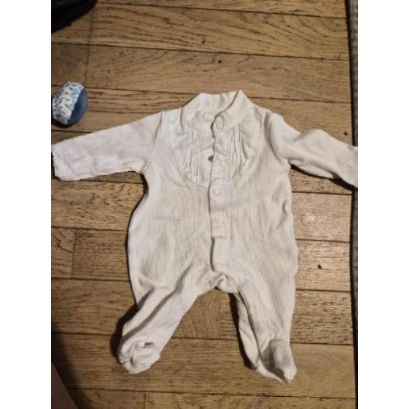 Pyjama nouveau né blanc - 0 mois