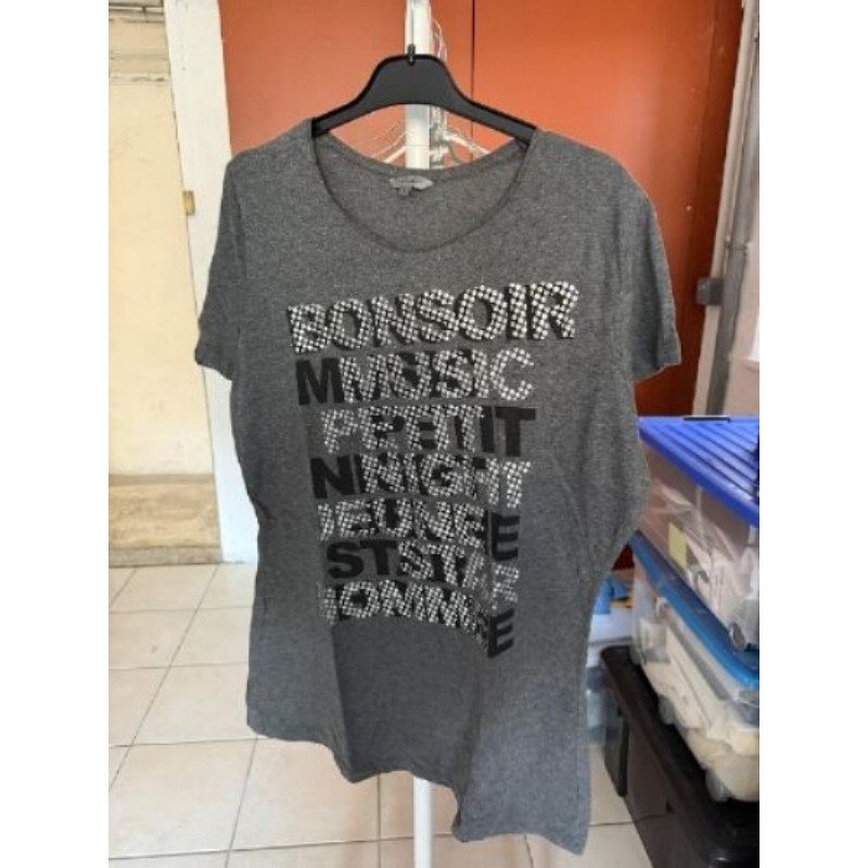 TEE SHIRT GRIS BONSOIR MUSIC  TEX XL