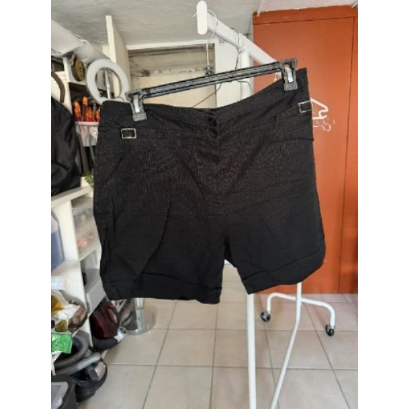 SHORT NOIR RAYURE BLANC 