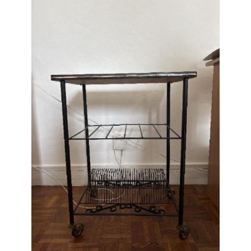 Table vintage avec rangement CD 