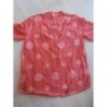 Blouse orangée à motifs ronds, 100%coton, taille unique