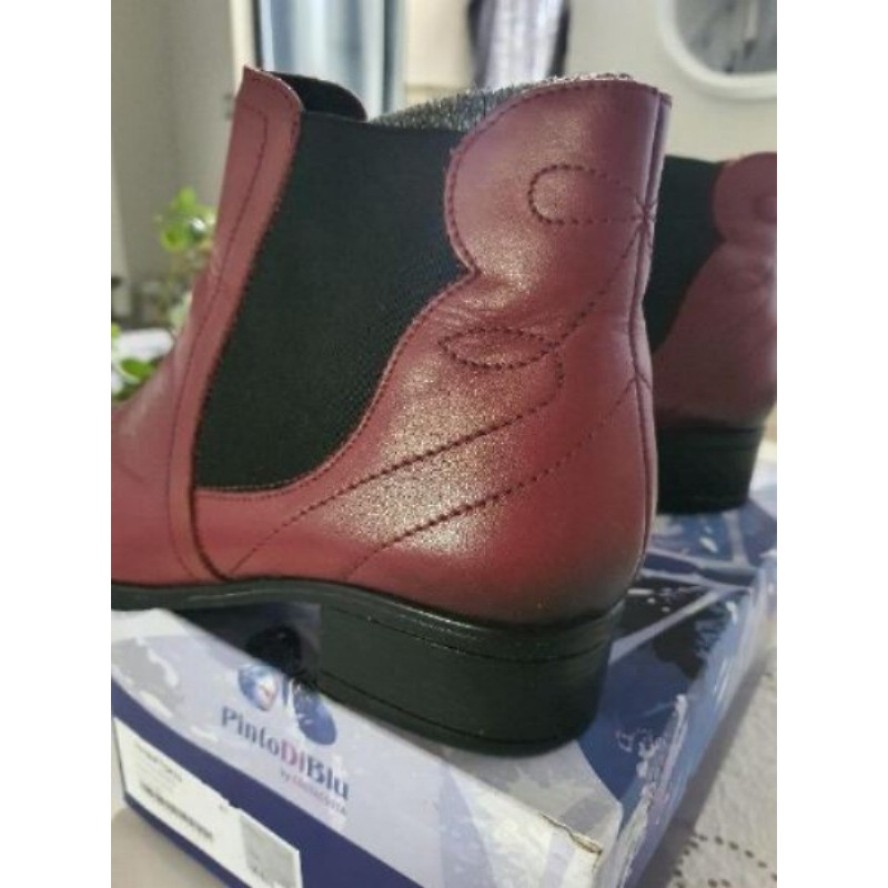 Bottines rouges/bordeaux 40