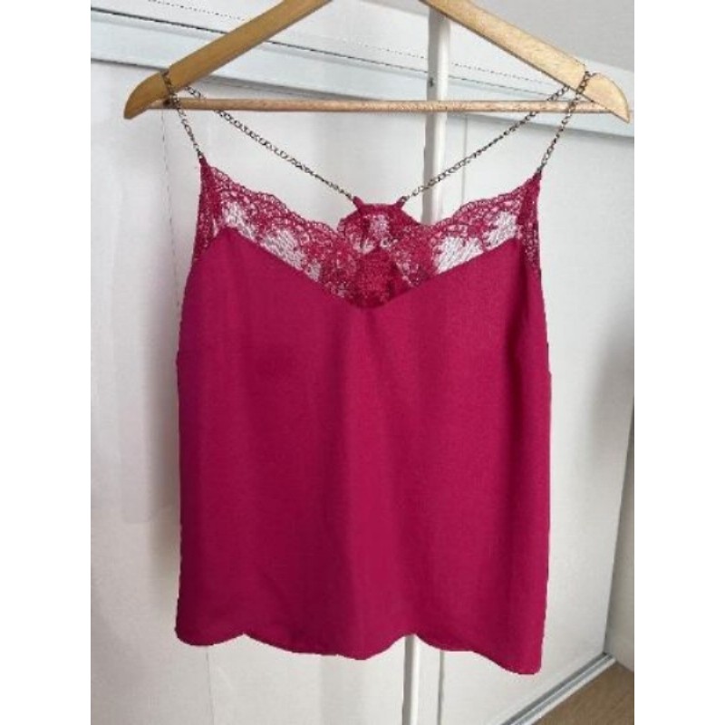 Top fushia avec dentelle taille 40