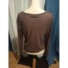 Tee-shirt manches longues voilage T.44.46 marron 