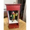 boîte à musique-clown vintage rouge peinte à la main pour collection - en très bon état