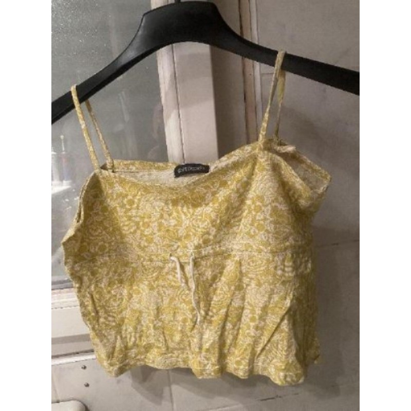 crop-top avec nouage devant fleuri vert clair Pritemps - taille L