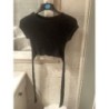 crop-top noir avec ceinture incorporée - taille S