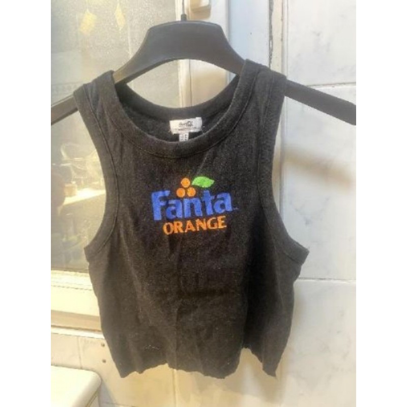 crop-top noir avec logo Fanta orange - Coca Cola taille  S-M